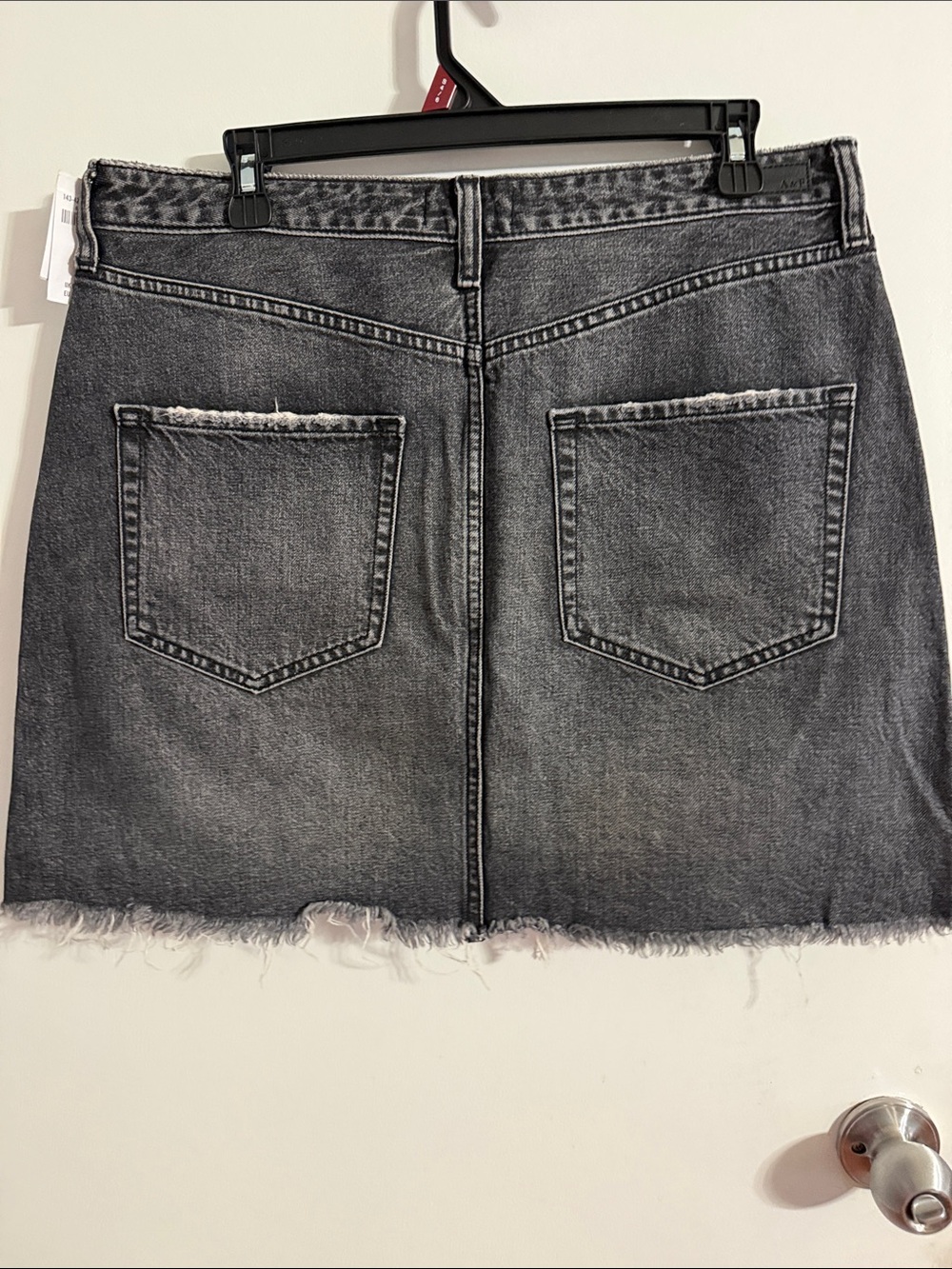 Abercrombie & Fitch Washed Black Distressed Denim Mini Skirt Vintage - Picture 5 of 9